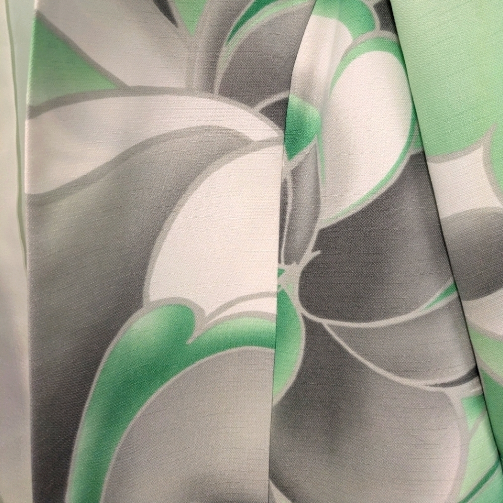 Vintage Alfred Dunner Green/White Abstract Open Blazer sz 10 Business Office - Picture 6 of 8